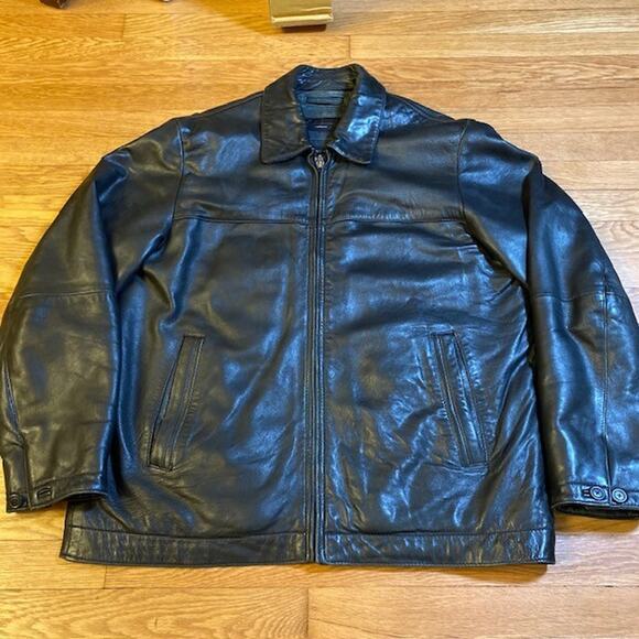 Claiborne Other - Claiborne Outerwear Mens Large Black Lambskin Leather Thinsulate Jacket Coat